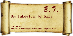Bartakovics Terézia névjegykártya