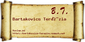 Bartakovics Terézia névjegykártya